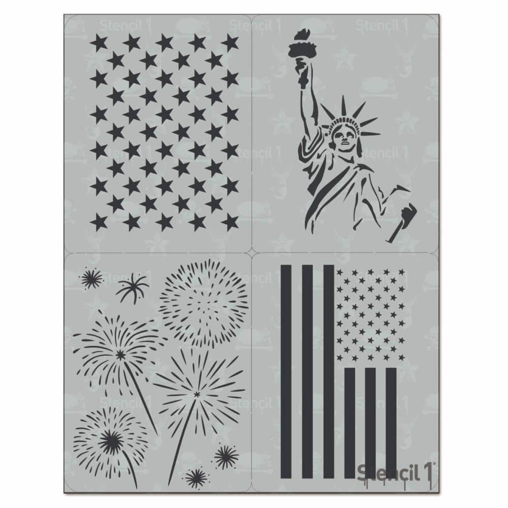 Stencil1 Fourth of July Stencil 4-Pack