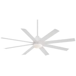 Slipstream 65 in. Integrated LED Indoor/Outdoor Flat White Ceiling Fan with Light with Remote Control
