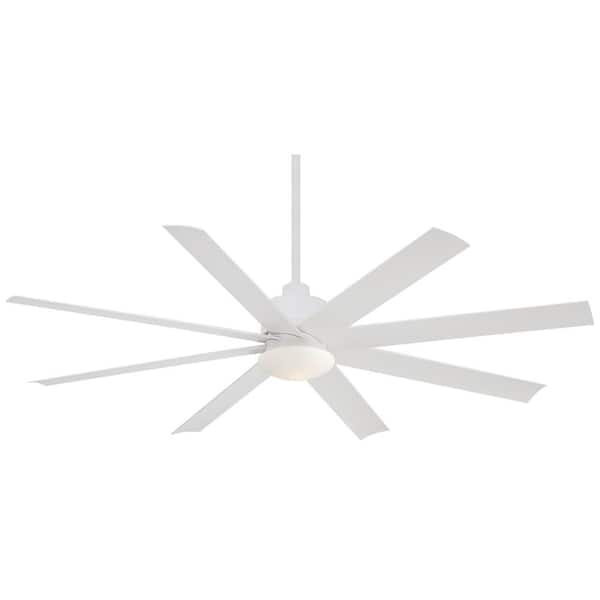 MINKA-AIRE Slipstream 65 in. Integrated LED Indoor/Outdoor Flat White Ceiling Fan with Light with Remote Control