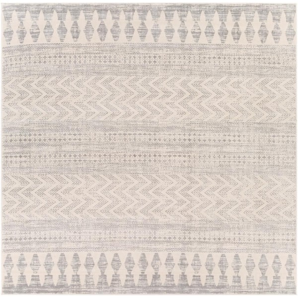 Livabliss Haruhi Light Gray 8 ft. x 8 ft. Indoor Area Rug
