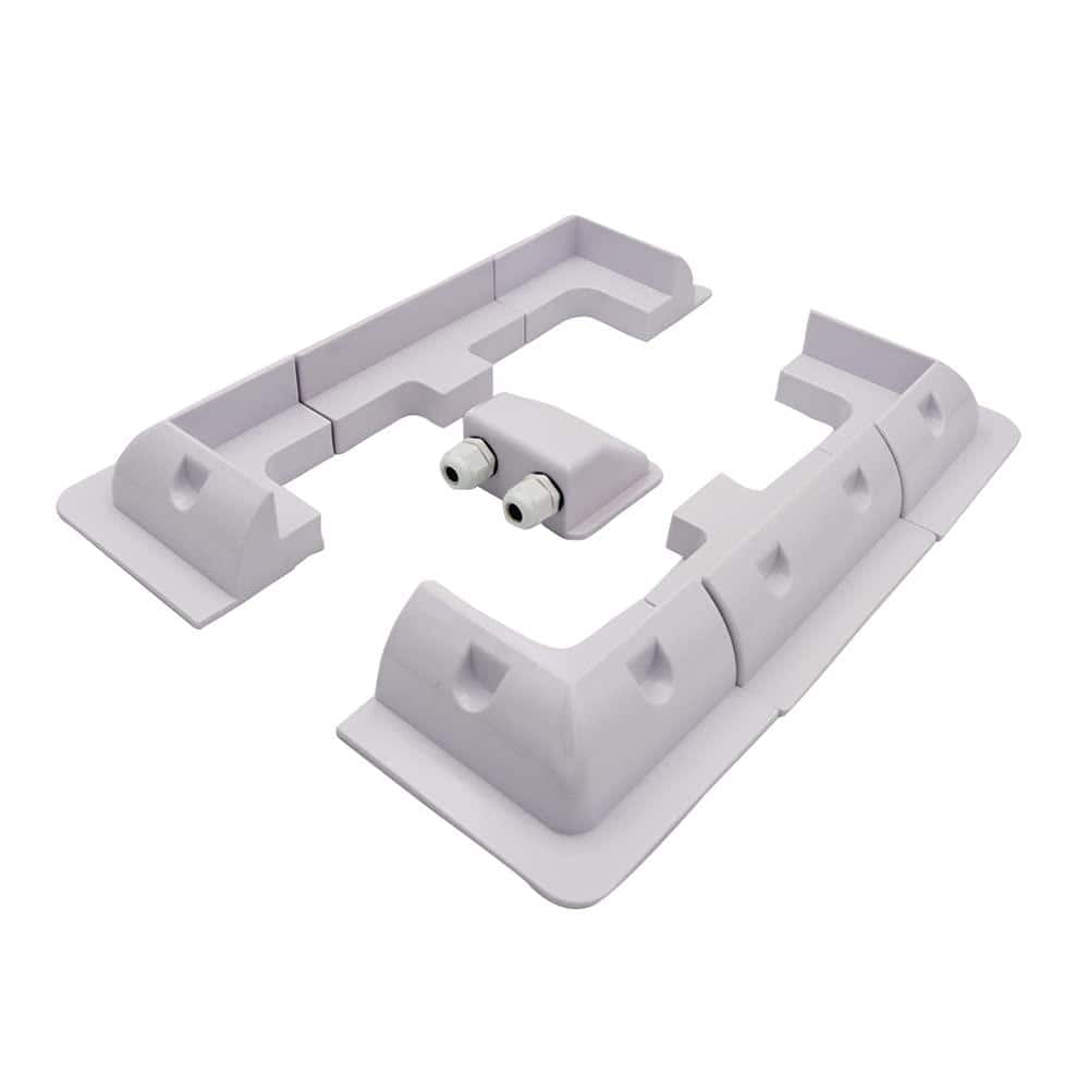 7-Pieces White Solar Panel Mounting Bracket, ABS Corner Bracket Kit Drill-F