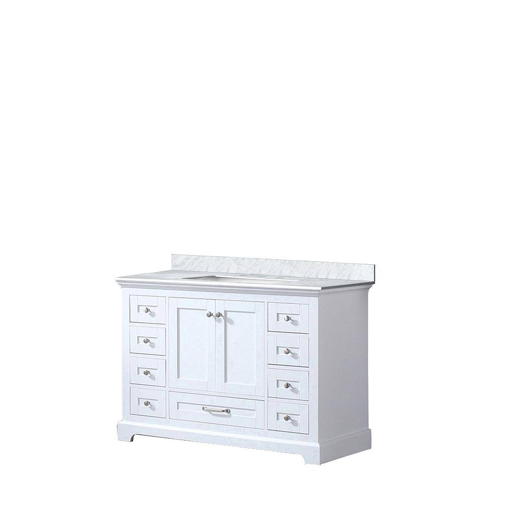 Dukes 48" White Marble Top Single Vanity with Sink