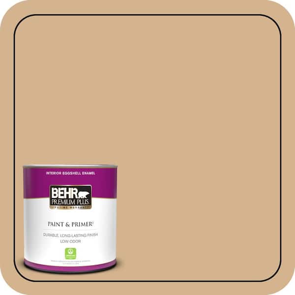 BEHR PREMIUM PLUS 1 qt. Home Decorators Collection #HDC-NT-04 Creme De Caramel Eggshell Enamel Low Odor Interior Paint & Primer