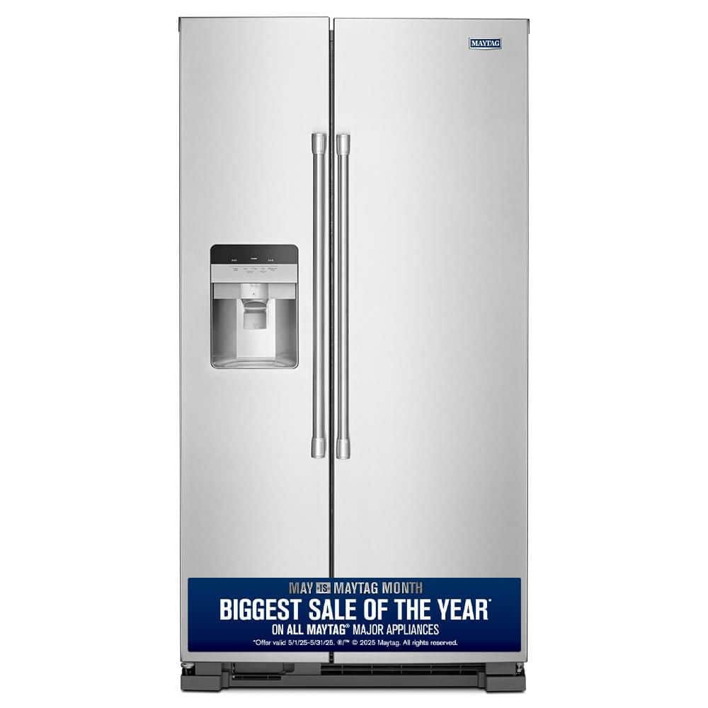 24.5 cu. ft. Side by Side Refrigerator in Fingerprint Resistant Stainless Steel with Exterior Ice and Water Dispenser