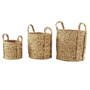 Brown Dried Plant Material Coastal Storage Basket (Set of 3)