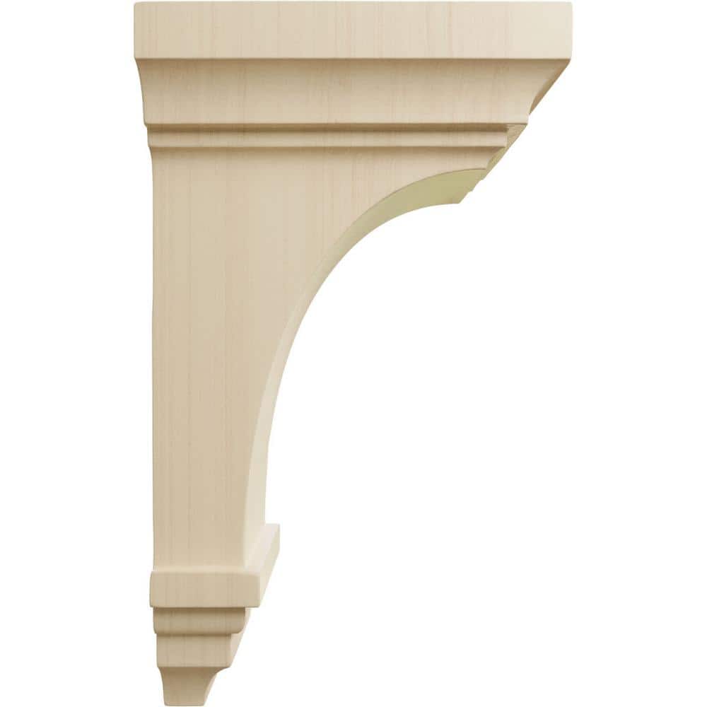 Medium Rubberwood Traditional Corbel, 5"W x 5.75"D x 10"H