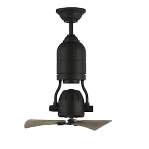 Bellows Uno 18 in. Heavy-Duty Indoor/Outdoor Dual Mount Flat Black Finish Ceiling Fan, Remote/Wall Control Included