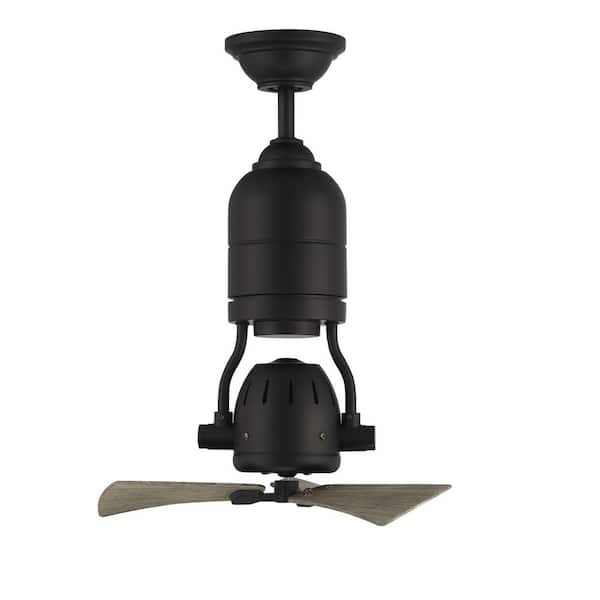 CRAFTMADE Bellows Uno 18 in. Heavy-Duty Indoor/Outdoor Dual Mount Flat Black Finish Ceiling Fan, Remote/Wall Control Included