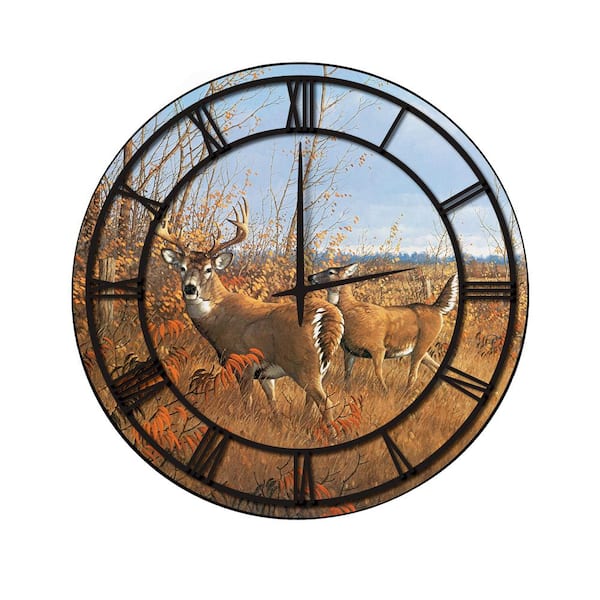 Unbranded "Sumac Buck" Full Coverage Art and Black Numbers Imaged Wall Clock