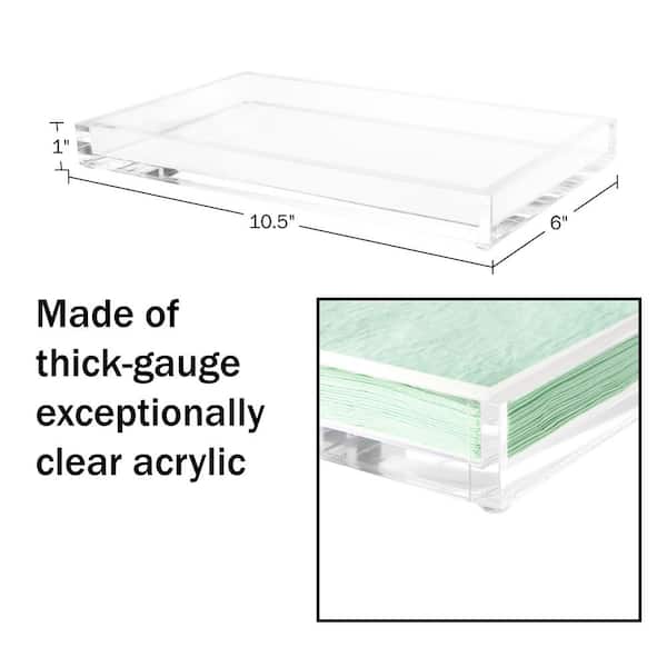 Lavish Home 6 in. W x 1 in. H x 10.5 in. D Rectangular Clear Acrylic Decorative Tray Set of 2