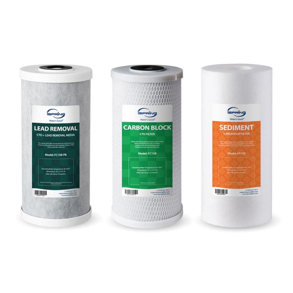Whole House Water Filter Pack, Reduces Chlorine, Lead, Sediment, Odor, SGS-Tested Filters, Fits