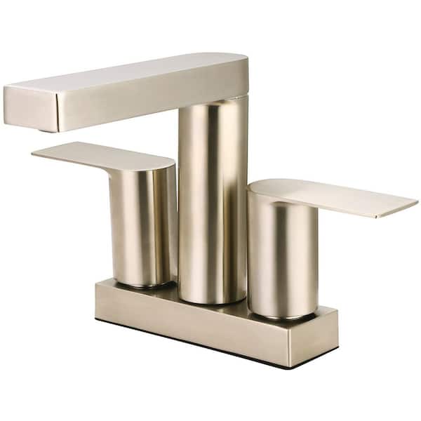 L-7505-BN 4 in. Centerset 2 Handle Bathroom Sink Faucet in Brushed Nickel