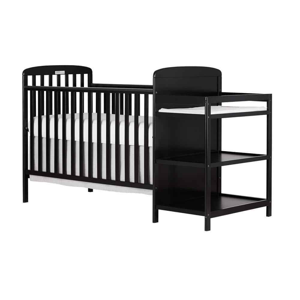 Dream On Me Anna 4-in-1 Black Crib and Changing Table Combo -  678-K