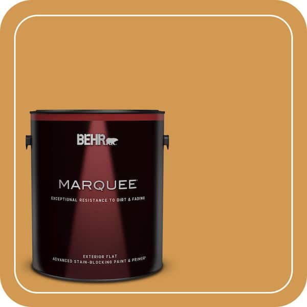 BEHR MARQUEE 1 gal. #PPU6-02 Saffron Strands Flat Exterior Paint & Primer