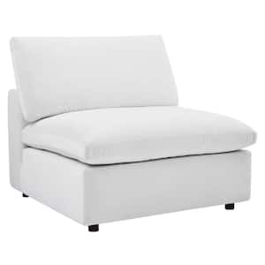 Commix 1-Piece White Velvet 1-Seat Armless Symmetrical Sectionals Chair