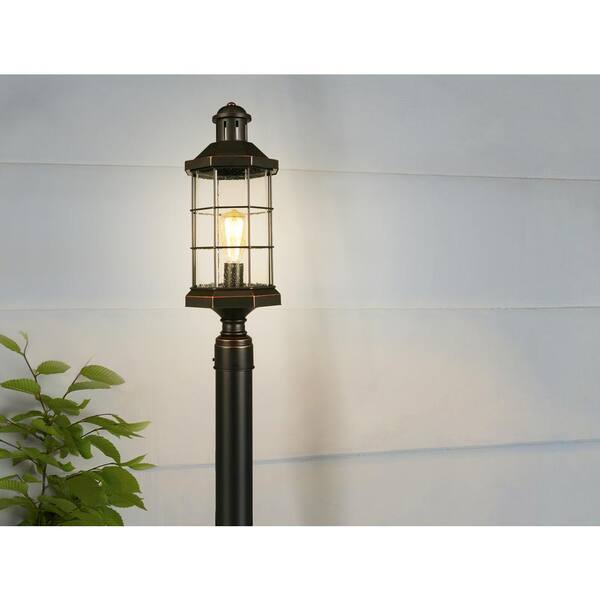 Eglo San Mateo Creek 1 Light Outdoor Oil Rubbed Bronze Post 202874a The Home Depot Eglo San Mateo Creek 1 Light Outdoor, How To Fix A Wobbly Outdoor Lamp Post
