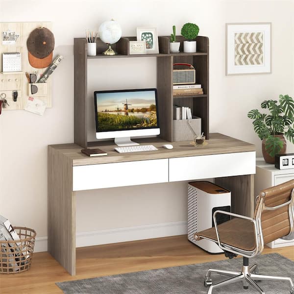 Costway Desk Bookshelf Desktop Storage Shelf for Monitors up to 29