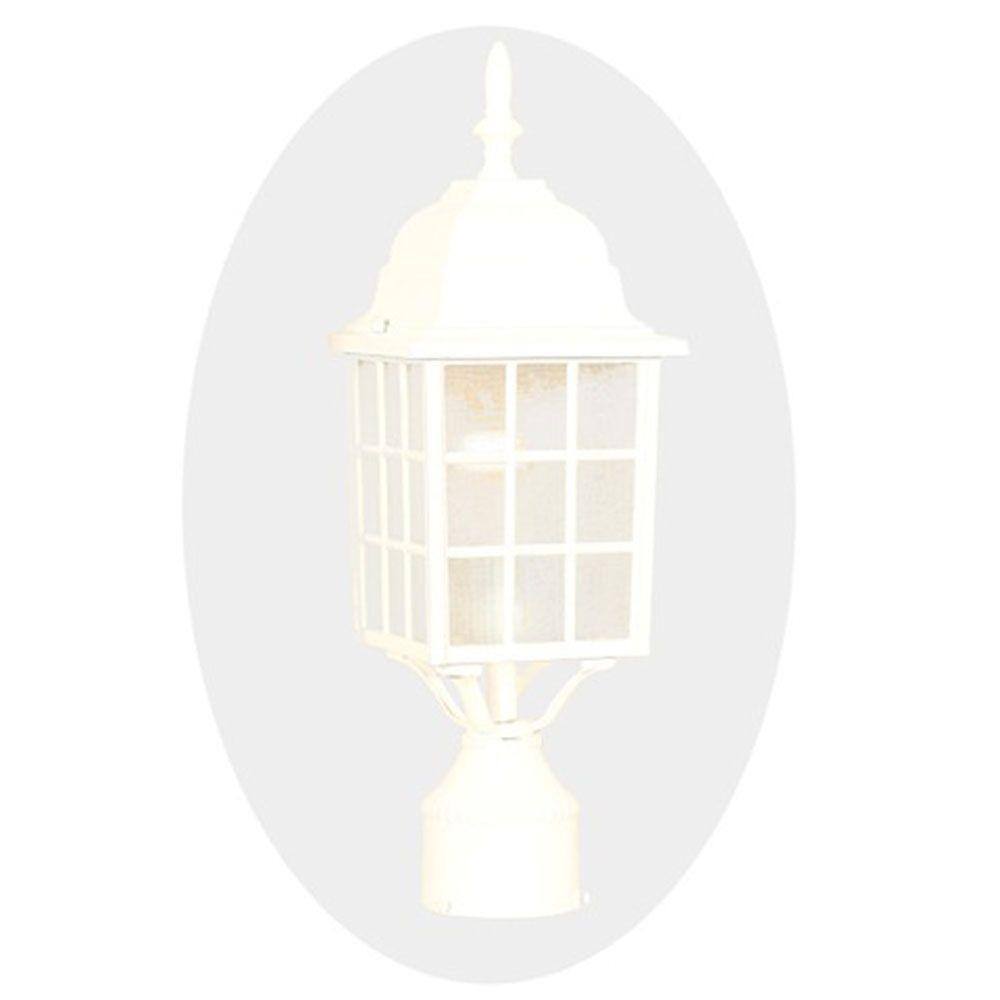 Textured White Aluminum Coastal Post Mount Light