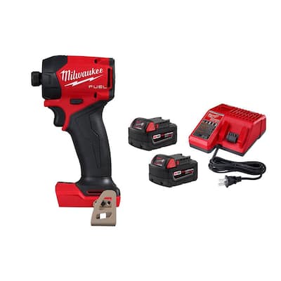 M18 FUEL SURGE 18V Lithium-Ion Brushless Cordless 1/4 in. Hex Impact Driver w/(2) 5.0 Ah Batteries & Charger
