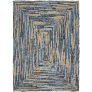 Braided Chindi Blue/Natural 9 ft. x 12 ft. Area Rug