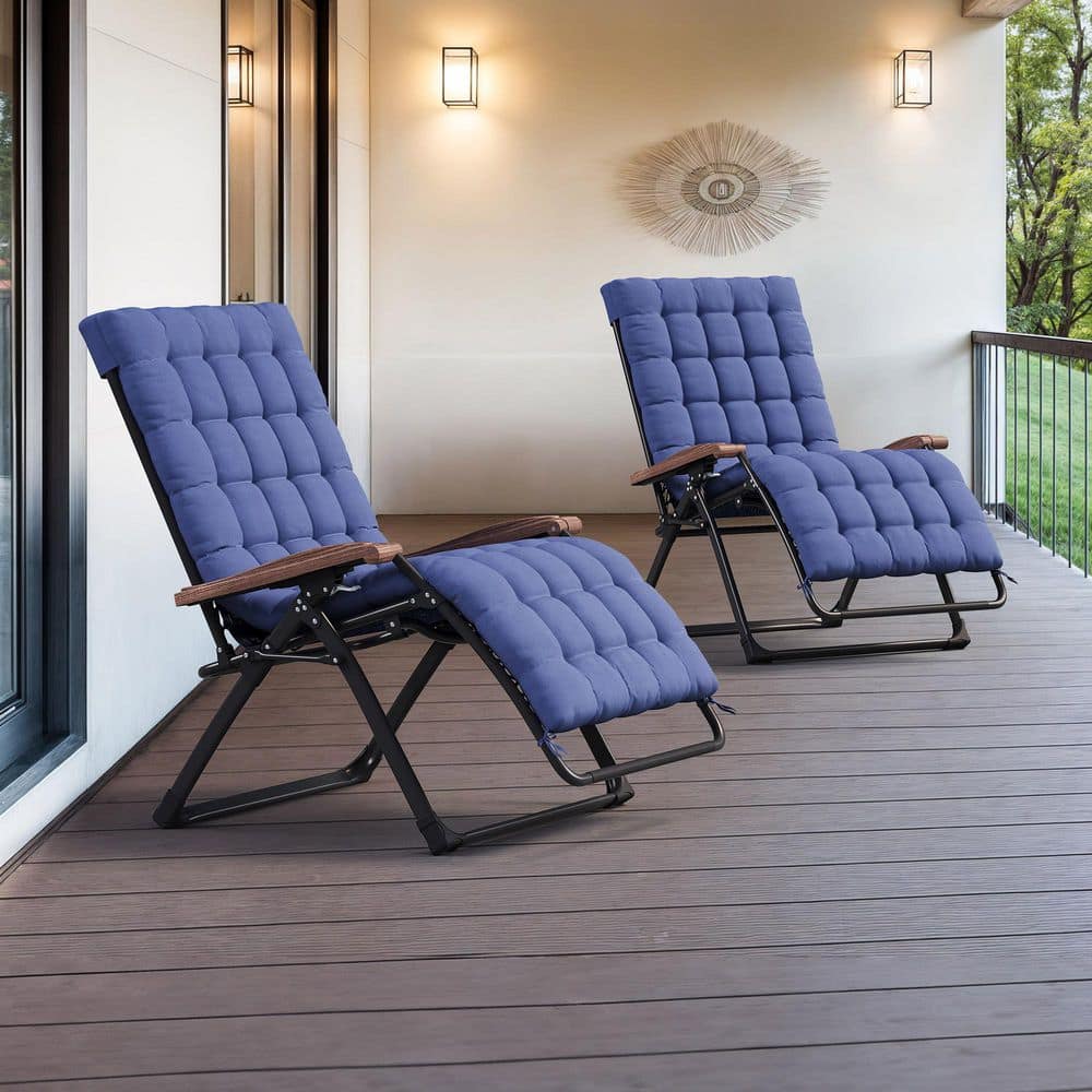 PURPLE LEAF Extra Wide Zero Gravity 2 Piece Metal Outdoor Chaise