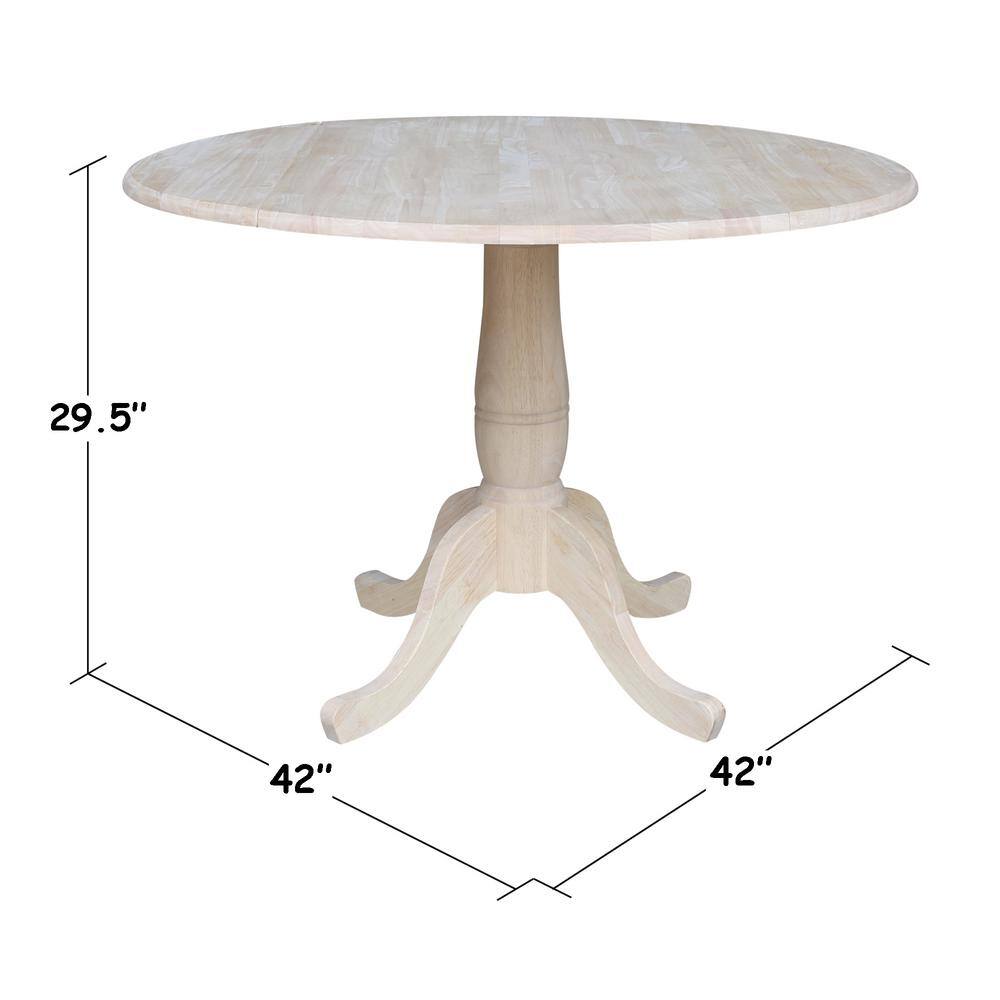 44.5" Round Extendable Wood Dining Table in Contemporary Style