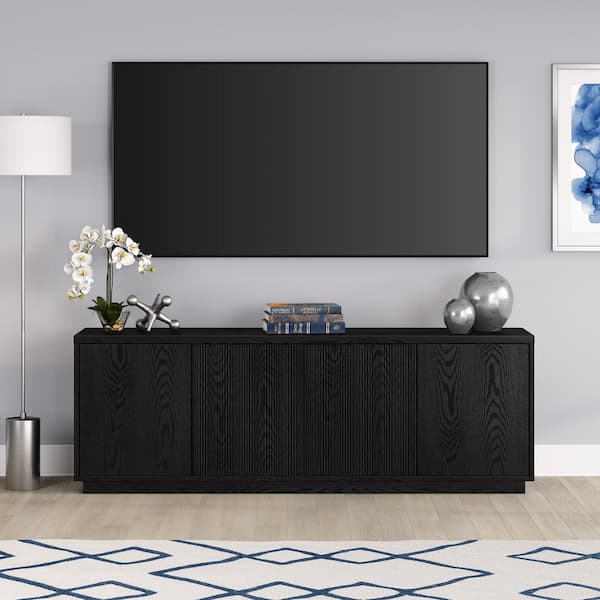 Meyer&Cross Norwell 69.5 in. Black Grain TV Stand Fits TV's up to 75 in.