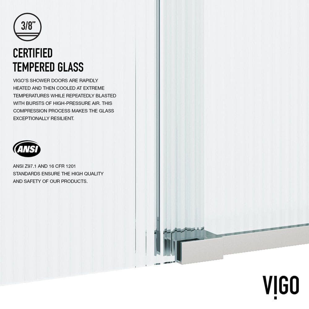 Elan Frameless Sliding Tub Door in Stainless Steel with Fluted Glass