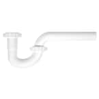 1-1/4 in. White Plastic Sink Drain P-Trap with Reversible J-Bend