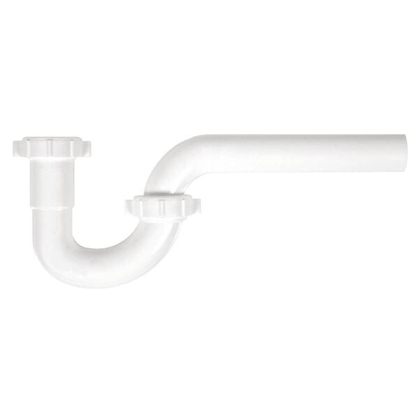 Everbilt 1-1/4 in. White Plastic Sink Drain P-Trap with Reversible J-Bend