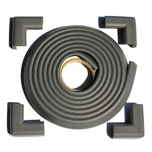 12 ft. Edge and Corner Safety Cushion Roll Plus Corners in Gray (4-Pack)