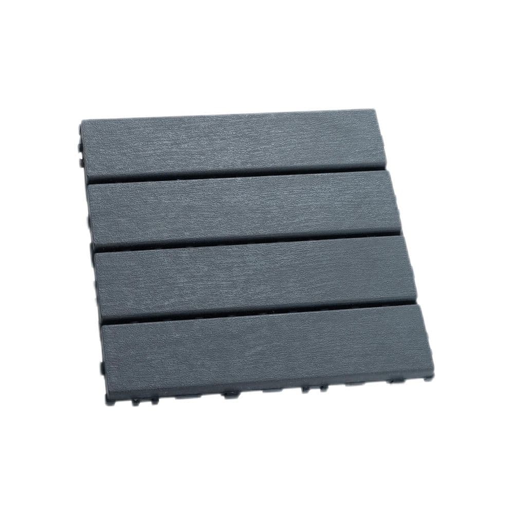 12 in. PP Gray Plastic Waterproof Interlocking Patio Deck Tiles, for Poolsi