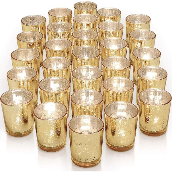 Unbranded Gold Glass Votive Candle Holders 36-Pack