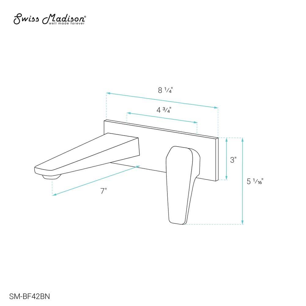 Voltaire Brushed Nickel Single-Handle Wall-Mount Bathroom Faucet