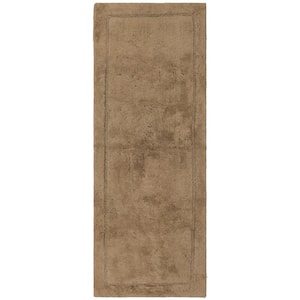 Regency Taupe 24 in. x 60 in. Tan Cotton Machine Washable Bath Mat