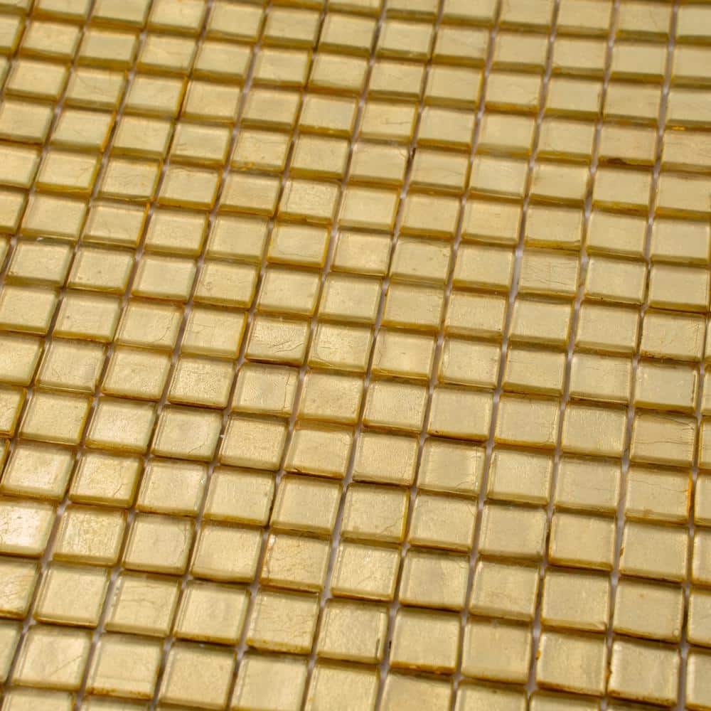 Satin Sheen Gold Glass Mosaic Wall and Floor Tile