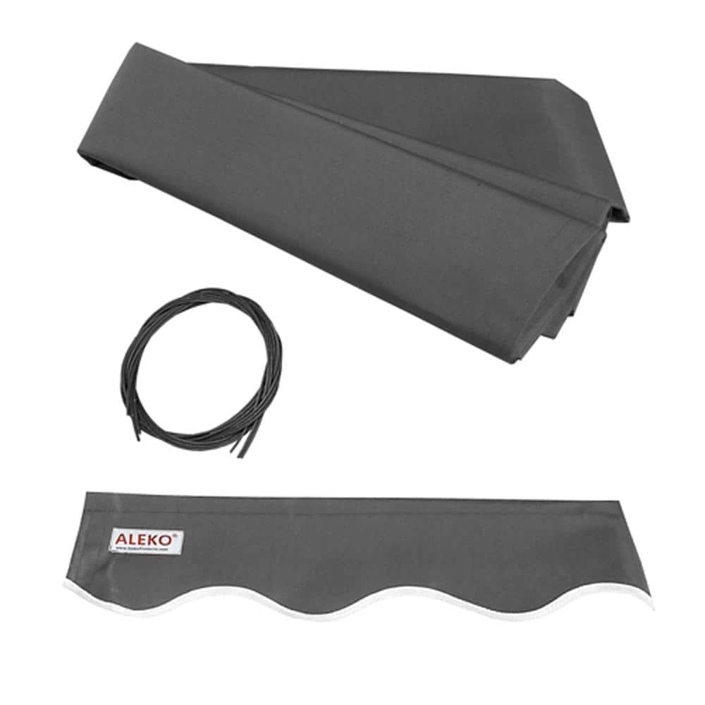 Gray Motorized Retractable Patio Awning with White Frame, 13' x 10'
