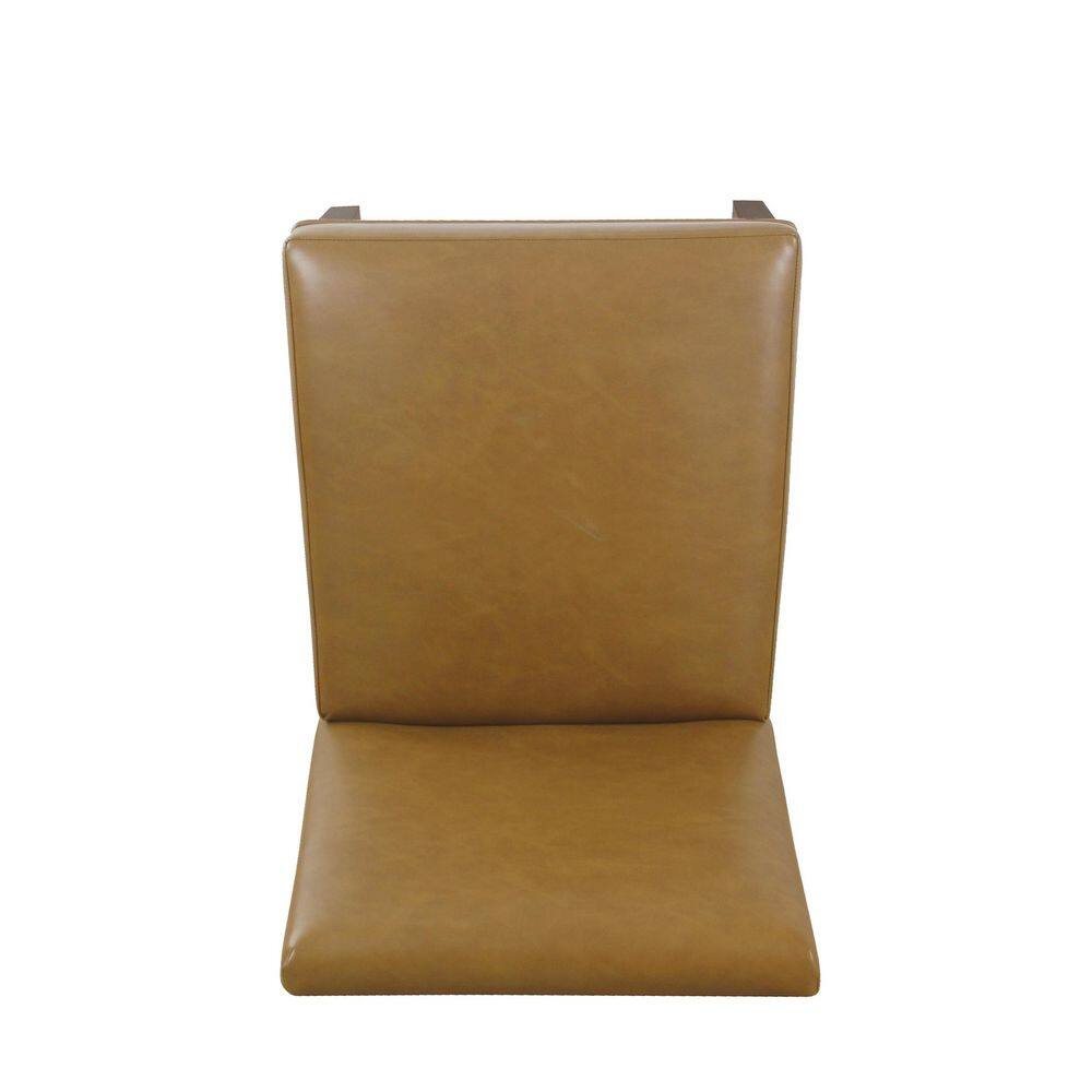 Carmel Faux Leather Parsons Side Chair with Espresso Wood Legs