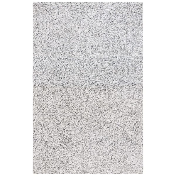 Berber 8 ft. x 10 ft. Ivory/Dark Gray Abstract Speckled Area Rug