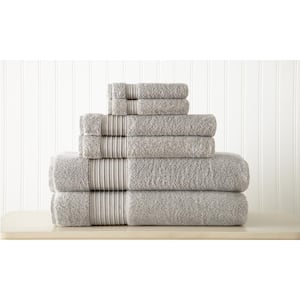 Grey 6-Piece 100% Turkish Cotton Towel Set