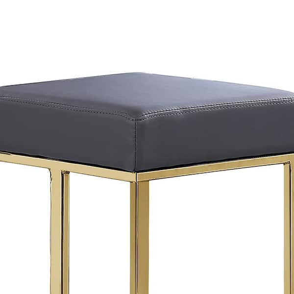 Faux Leather Backless Metal Counter, Leather Counter Height Stools With Gold Legs