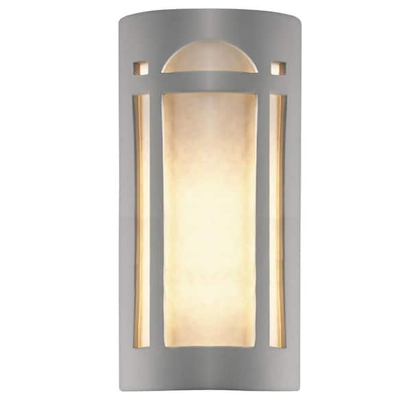 Filament Design Leonidas 2 Light 15 in. Paintable Ceramic Bisque Big Arch Window Open Top and Bottom Wall Sconce