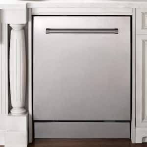 24 in. Top Control 6-Cycle Compact Dishwasher with 2 Racks in Stainless Steel & Traditional Handle