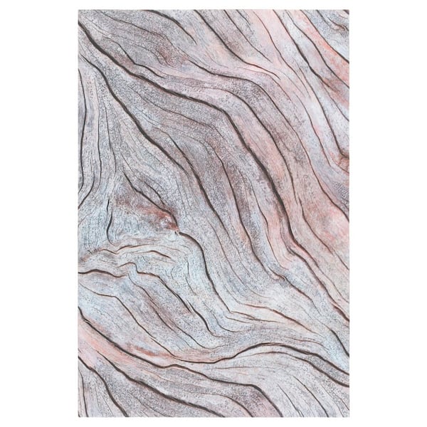 Vinyl Floor 2 ft. x 3 ft. Gray/Rust Abstract Area Rug