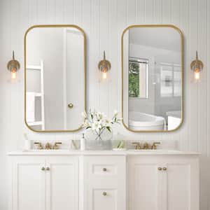 Modern Kitchen Wall Light, Dule 1-Light Gold Wall Sconce Bathroom Vanity Light with Cylinder Clear Glass Shade