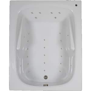 60 in. Acrylic Rectangular Drop-in Air Bathtub in Biscuit
