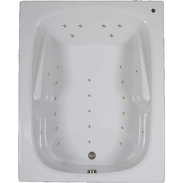 Comfortflo 60 in. Acrylic Rectangular Drop-in Air Bathtub in White