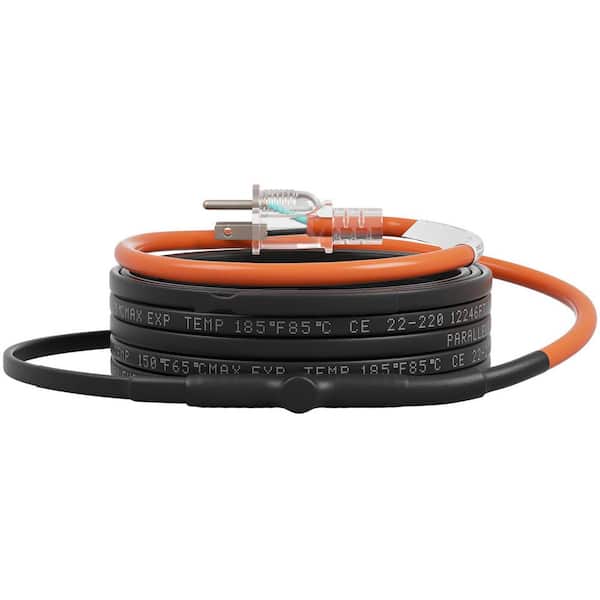 Self-Regulating Pipe Heating Cable, 24-ft. 5W/ft. Heat Tape for Pipes Freeze Protection, PVC Hose, Metal, Plastic