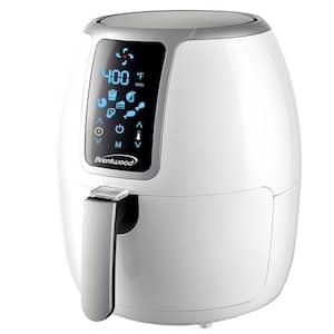 Small 1400 Watt 4 qt. Electric Digital Air Fryer with Temperature Control in White