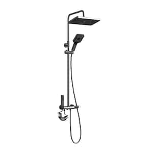 Shower System Thermostatic Piano Key Shower Faucet Set with Digital Display Shower Combo Set with Rain Shower Head